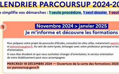 Parcoursup: ouverture le 18 décembre 2024